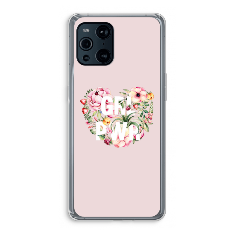 GRL PWR Flower: Oppo Find X3 Transparant Hoesje