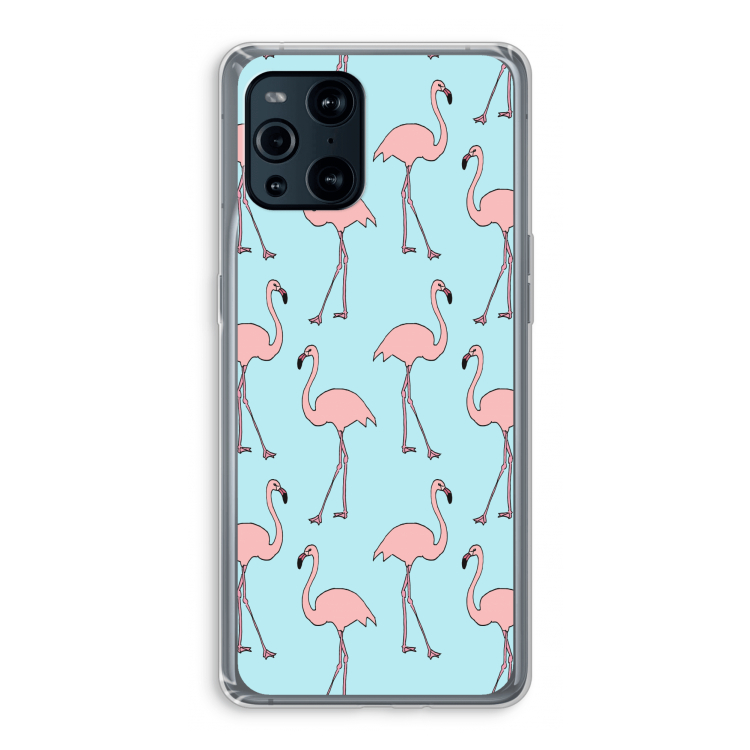 Anything Flamingoes: Oppo Find X3 Transparant Hoesje