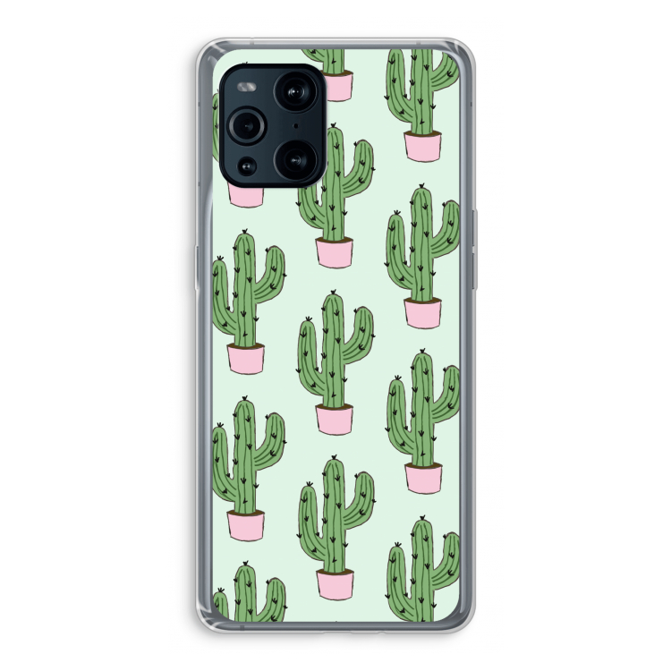 Cactus Lover: Oppo Find X3 Transparant Hoesje