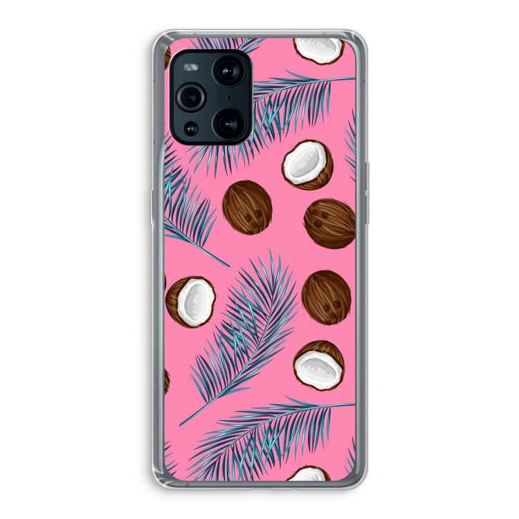Kokosnoot roze: Oppo Find X3 Transparant Hoesje