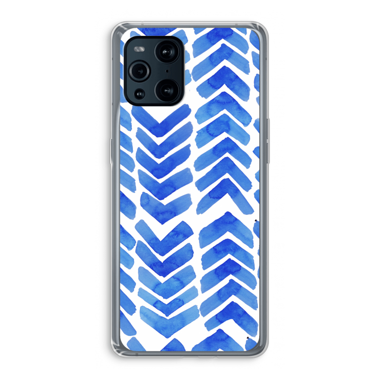 Blauwe pijlen: Oppo Find X3 Transparant Hoesje