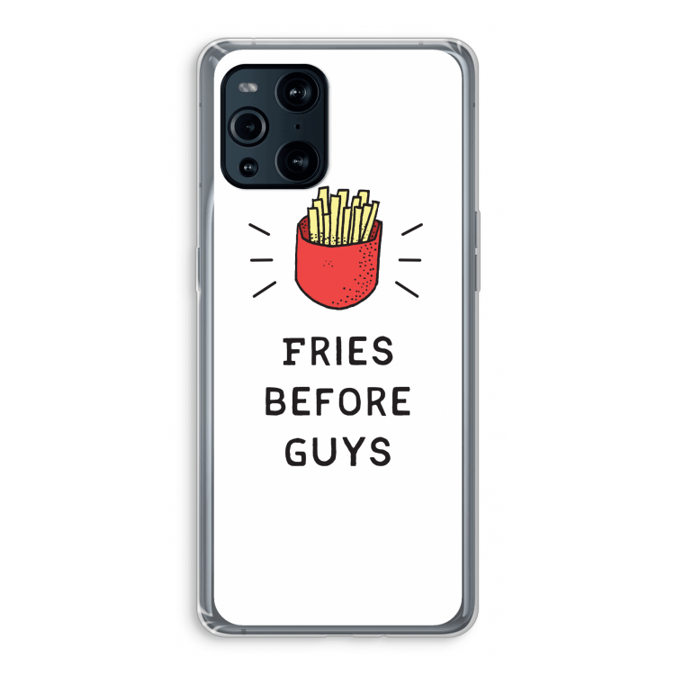 Fries before guys: Oppo Find X3 Transparant Hoesje