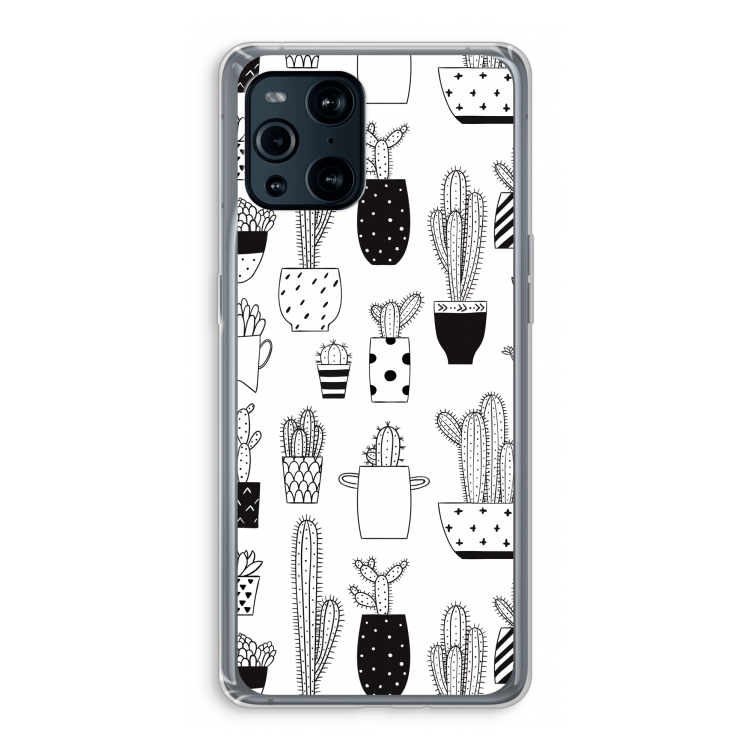 Cactusmotief: Oppo Find X3 Transparant Hoesje