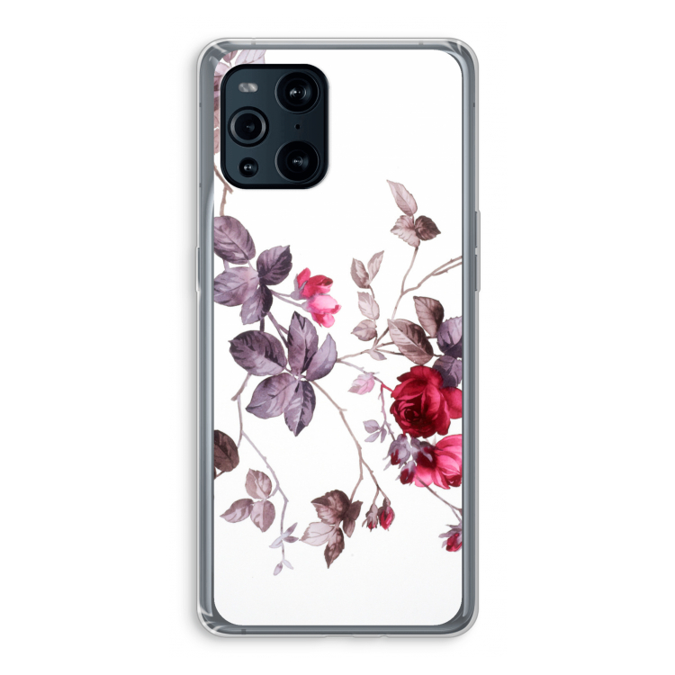 Mooie bloemen: Oppo Find X3 Transparant Hoesje