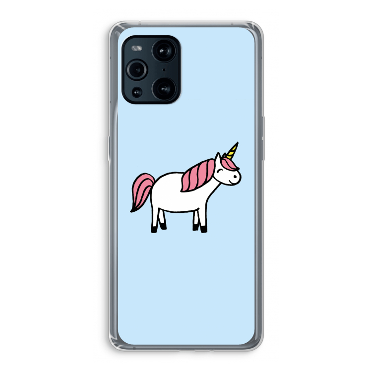 Eenhoorn: Oppo Find X3 Transparant Hoesje
