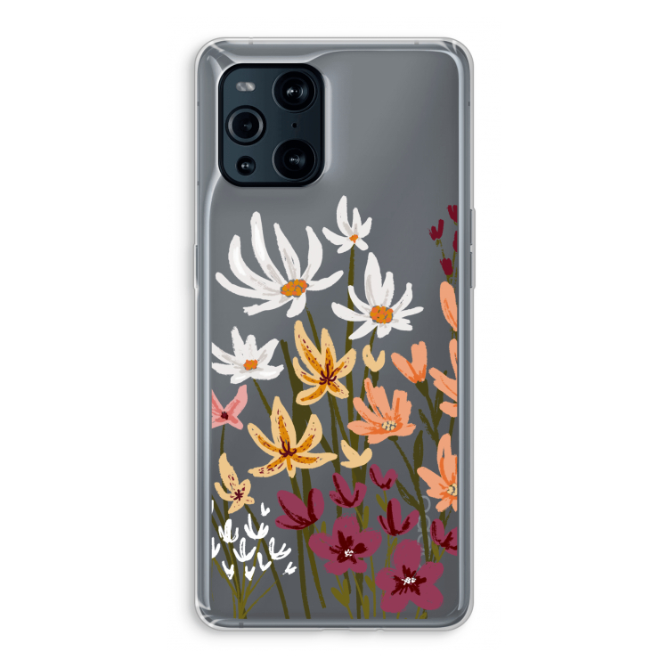 Painted wildflowers: Oppo Find X3 Transparant Hoesje