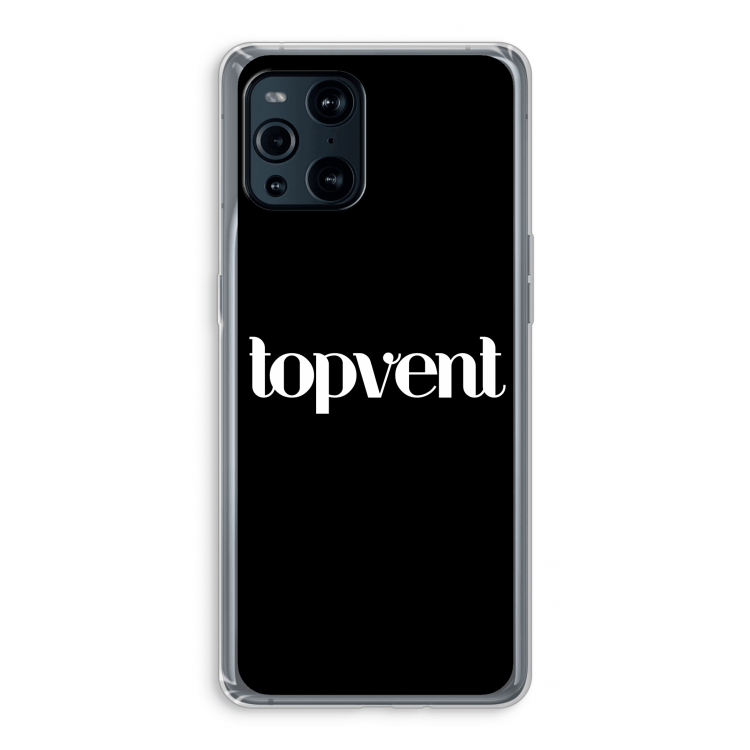Topvent Zwart: Oppo Find X3 Transparant Hoesje