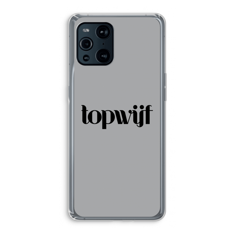 Topwijf Grijs Zwart: Oppo Find X3 Transparant Hoesje