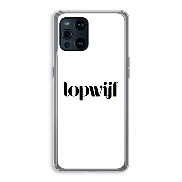 Topwijf Wit: Oppo Find X3 Transparant Hoesje