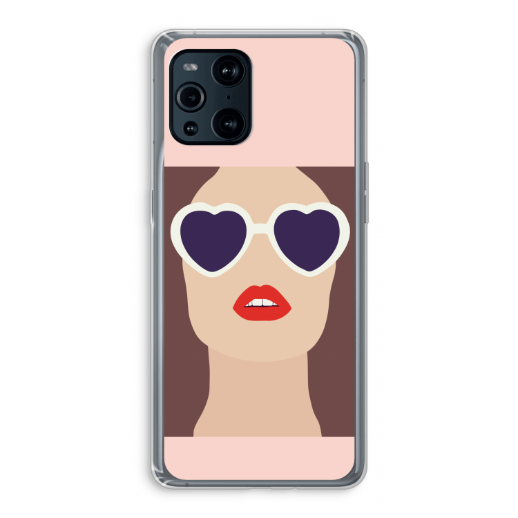 Red lips: Oppo Find X3 Transparant Hoesje