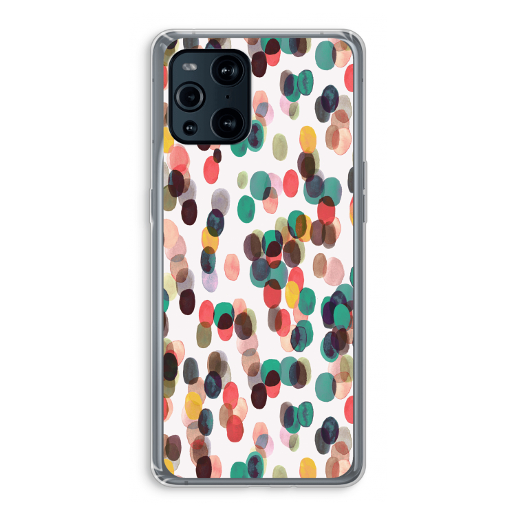 Tropical Dots: Oppo Find X3 Transparant Hoesje