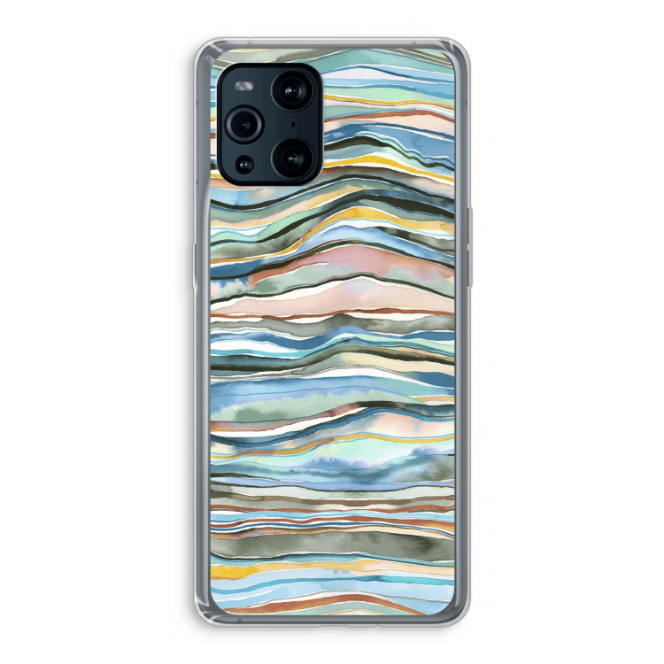 Watercolor Agate: Oppo Find X3 Transparant Hoesje