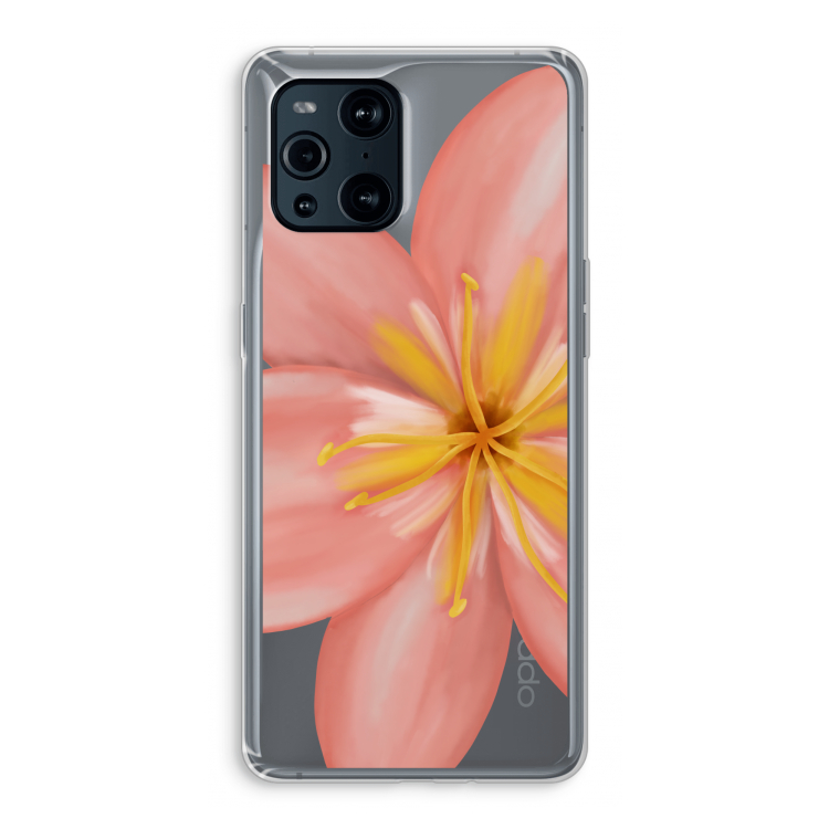 Pink Ellila Flower: Oppo Find X3 Transparant Hoesje