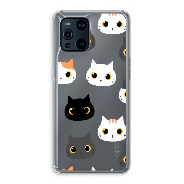 Katten: Oppo Find X3 Transparant Hoesje