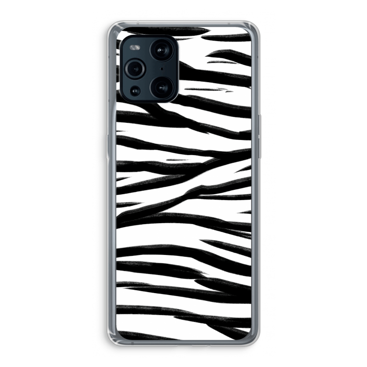 Zebra pattern: Oppo Find X3 Transparant Hoesje