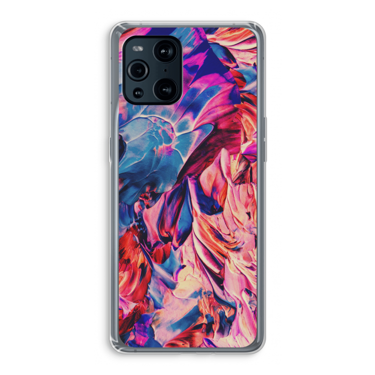 Pink Orchard: Oppo Find X3 Transparant Hoesje