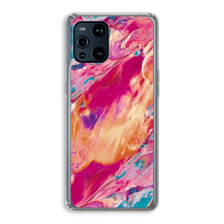 Pastel Echoes: Oppo Find X3 Transparant Hoesje