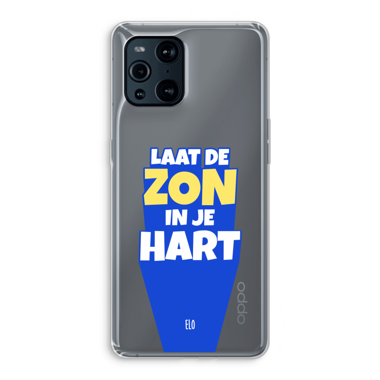 Laat de zon in je hart: Oppo Find X3 Transparant Hoesje