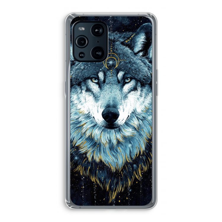 Darkness Wolf: Oppo Find X3 Transparant Hoesje