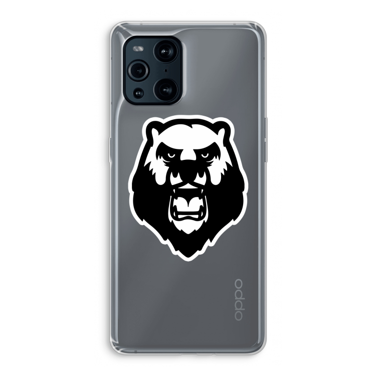 Angry Bear (white): Oppo Find X3 Transparant Hoesje