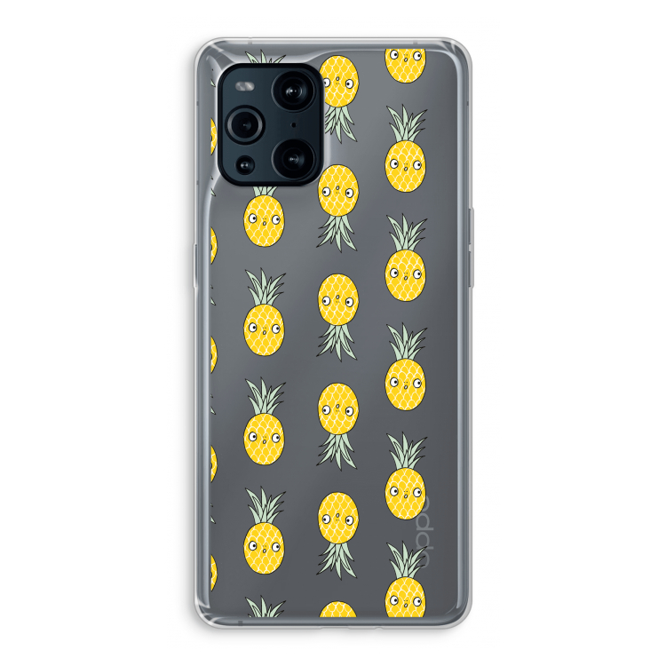 Ananas: Oppo Find X3 Transparant Hoesje