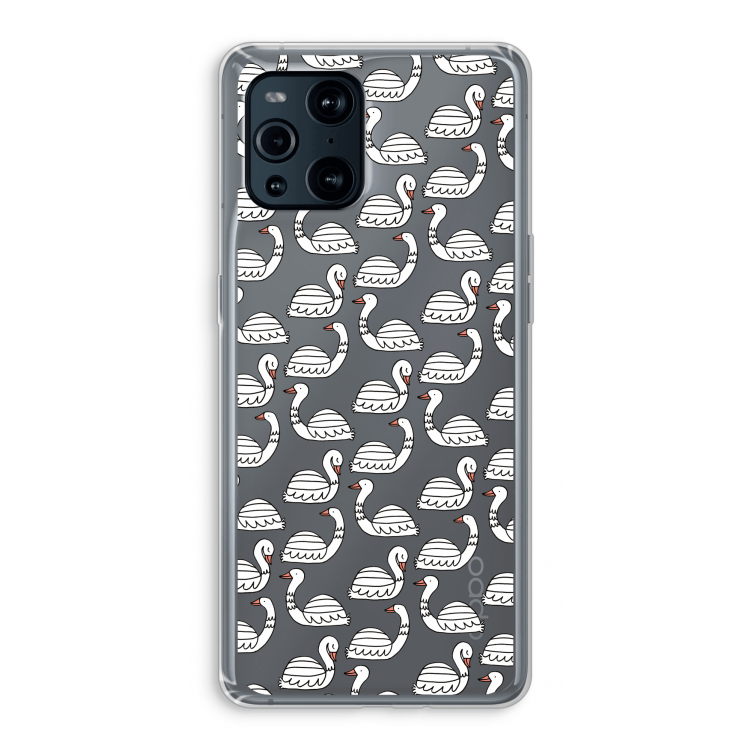 Zwanen: Oppo Find X3 Transparant Hoesje