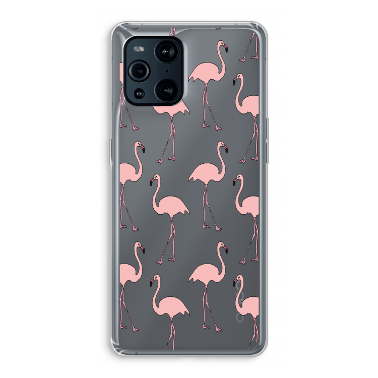 Anything Flamingoes: Oppo Find X3 Transparant Hoesje