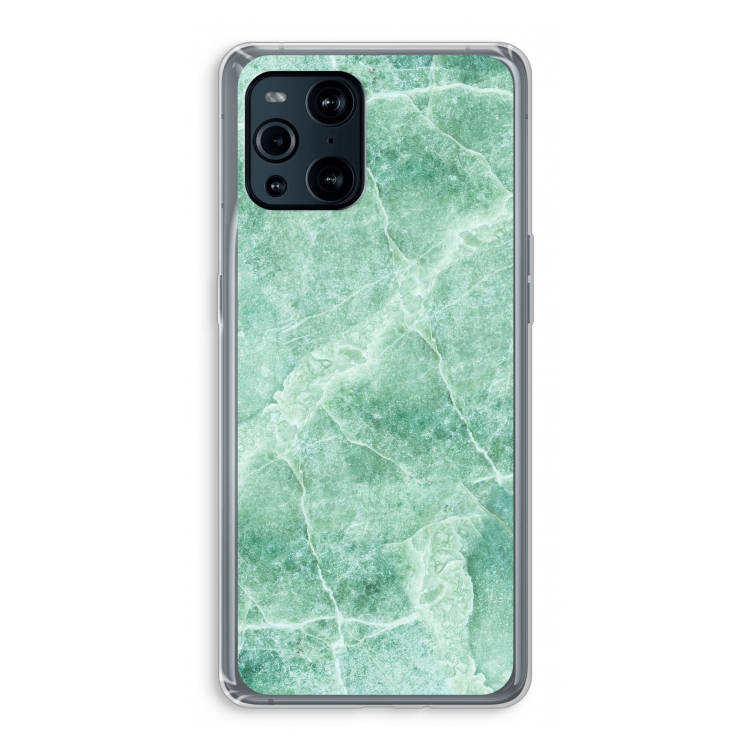 Groen marmer: Oppo Find X3 Transparant Hoesje