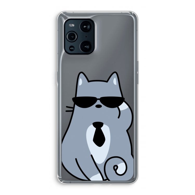 Cool cat: Oppo Find X3 Transparant Hoesje