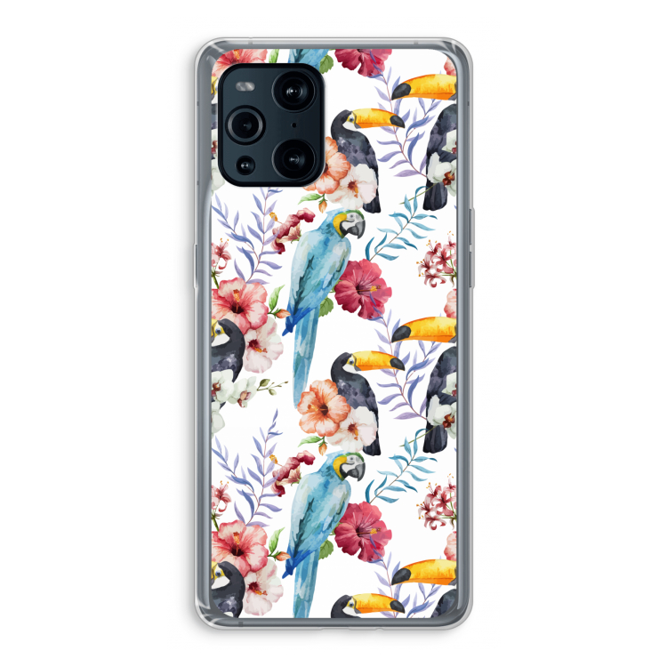 Bloemen tukan: Oppo Find X3 Transparant Hoesje