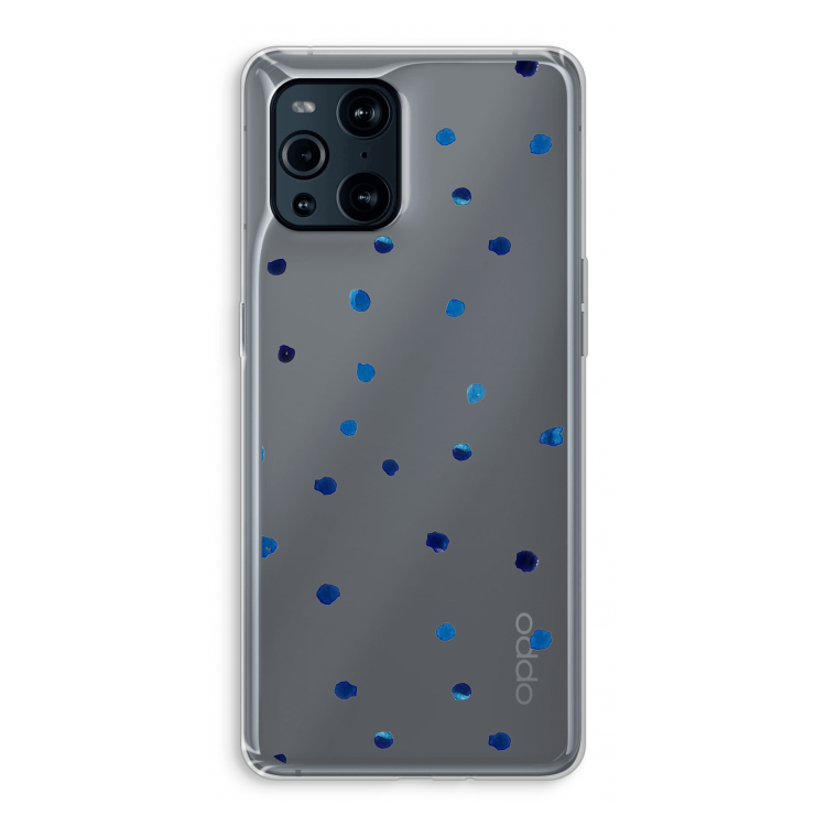 Blauwe stippen: Oppo Find X3 Transparant Hoesje
