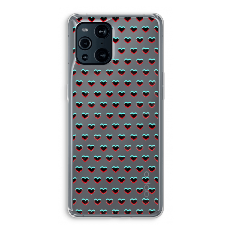 Hartjes: Oppo Find X3 Transparant Hoesje