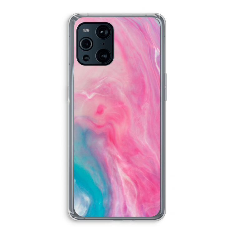 Roze explosie: Oppo Find X3 Transparant Hoesje