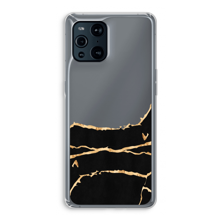 Gouden marmer: Oppo Find X3 Transparant Hoesje