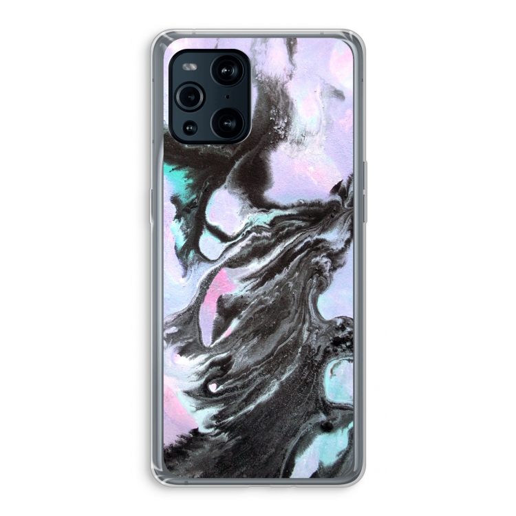 Pastel zwart: Oppo Find X3 Transparant Hoesje