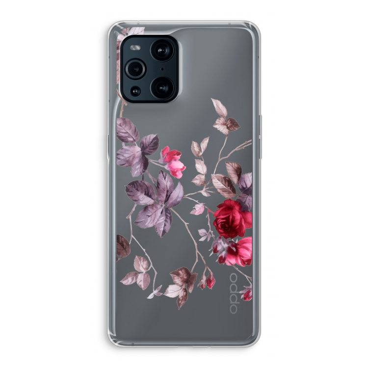 Mooie bloemen: Oppo Find X3 Transparant Hoesje