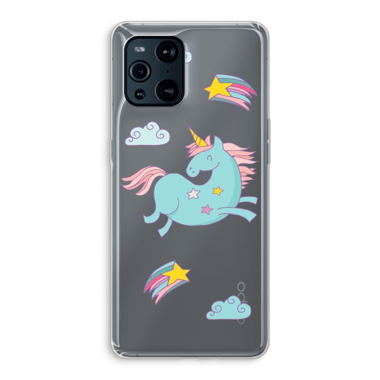 Vliegende eenhoorn: Oppo Find X3 Transparant Hoesje