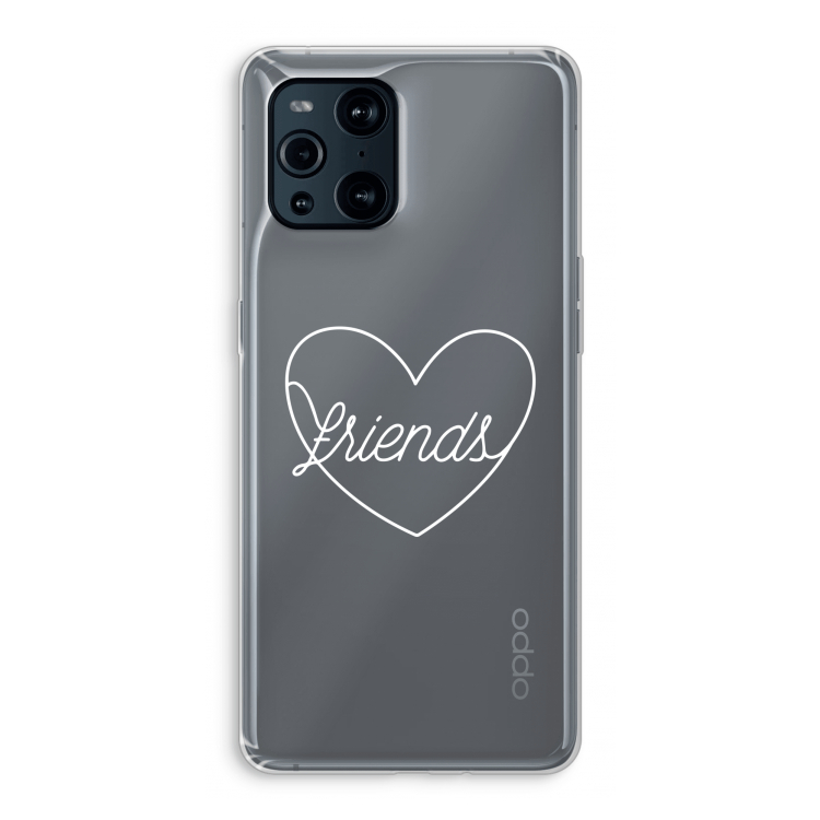 Friends heart pastel: Oppo Find X3 Transparant Hoesje