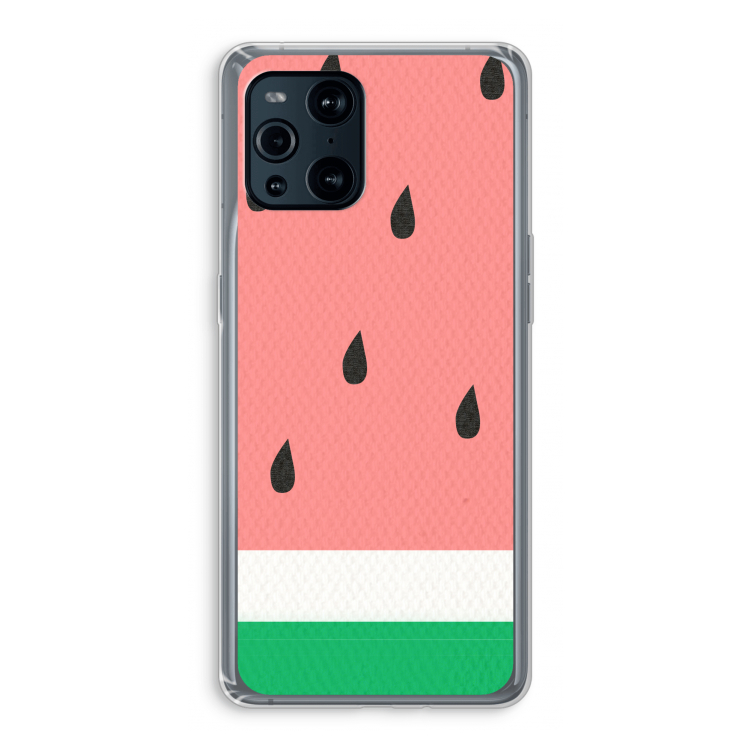Watermeloen: Oppo Find X3 Transparant Hoesje