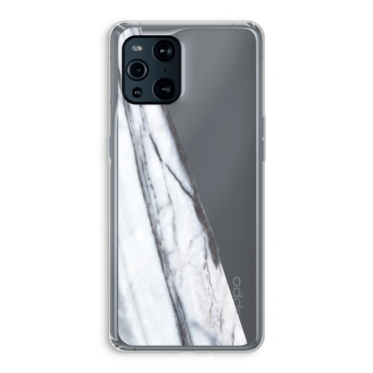 Gestreepte marmer: Oppo Find X3 Transparant Hoesje