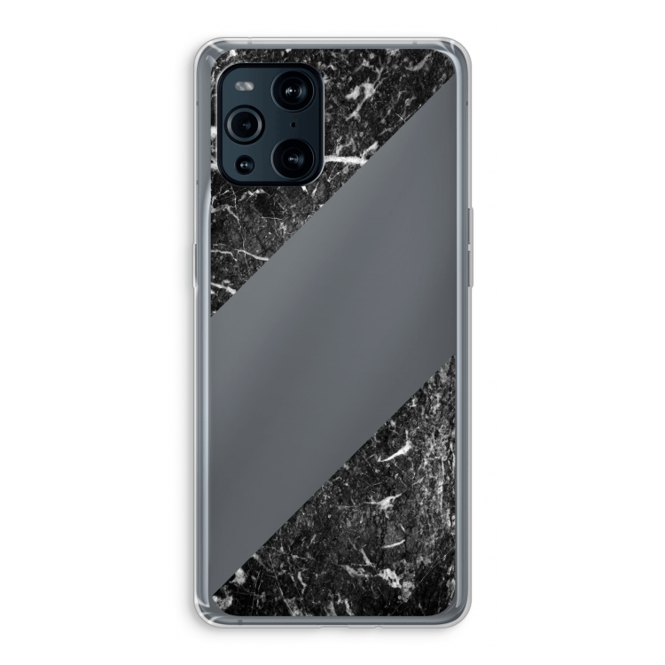 Zwart marmer: Oppo Find X3 Transparant Hoesje