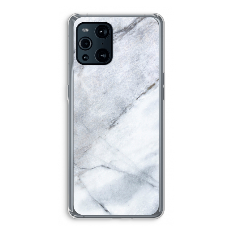 Witte marmer: Oppo Find X3 Transparant Hoesje