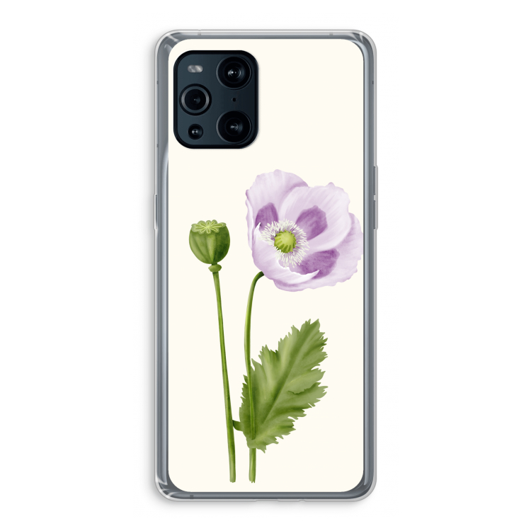 Purple poppy: Oppo Find X3 Transparant Hoesje