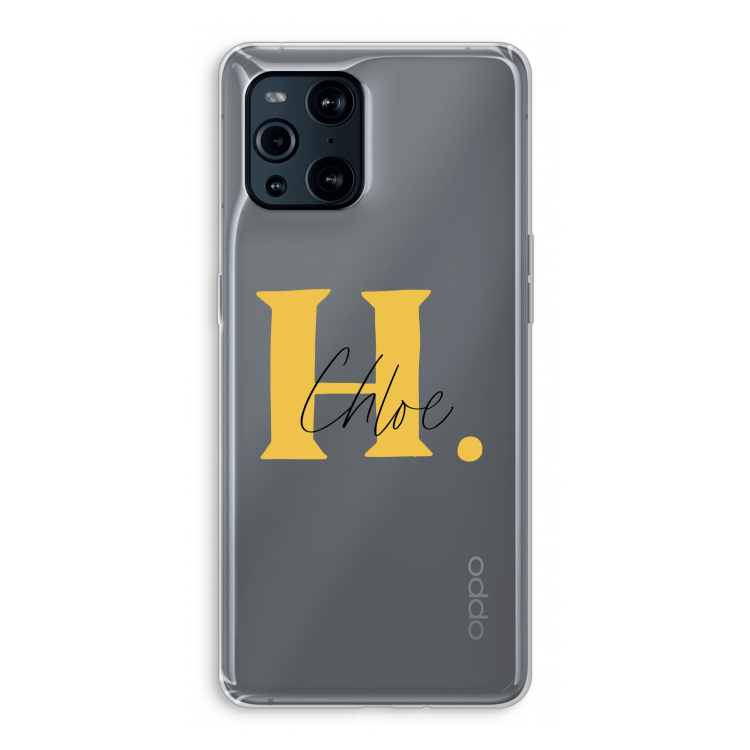 Amber Script: Oppo Find X3 Transparant Hoesje