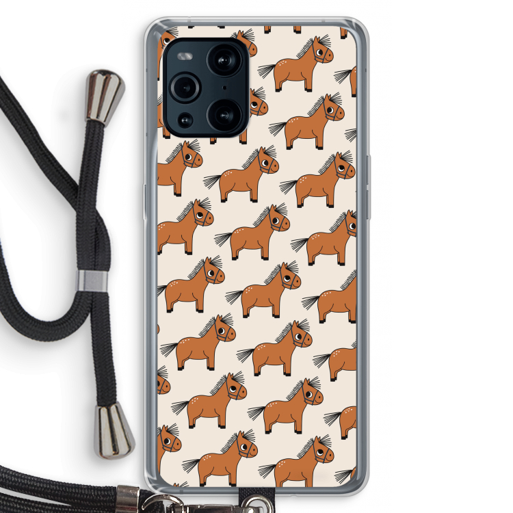 Pony: Oppo Find X3 Transparant Hoesje met koord