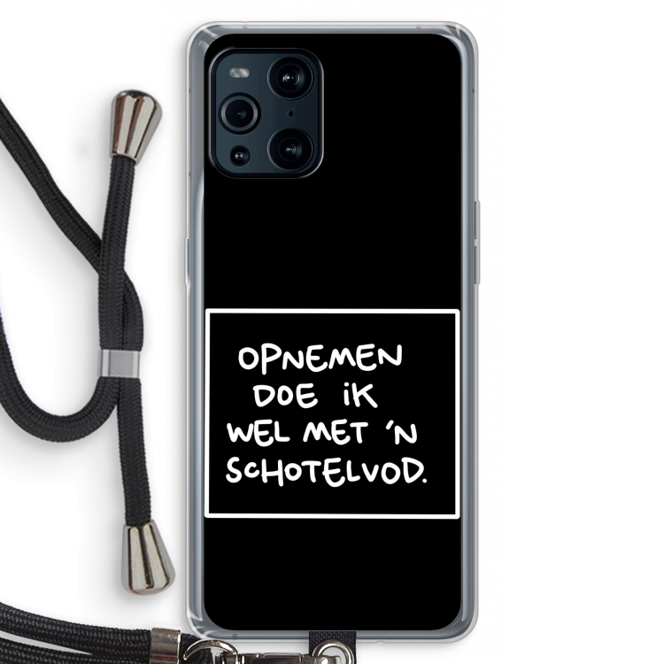 Schotelvod: Oppo Find X3 Transparant Hoesje met koord