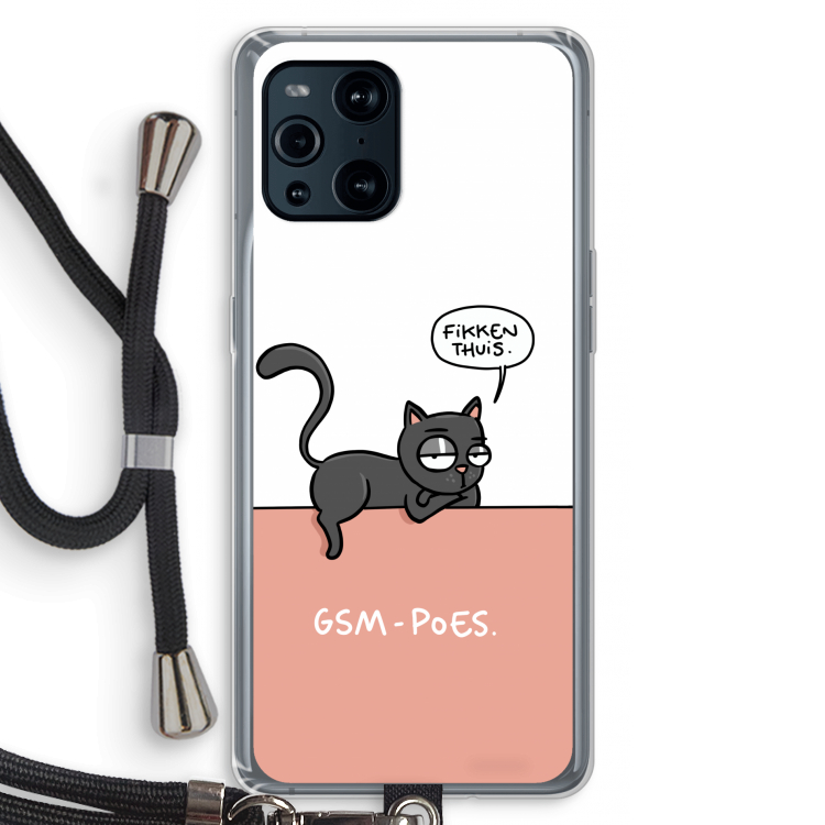 GSM poes: Oppo Find X3 Transparant Hoesje met koord