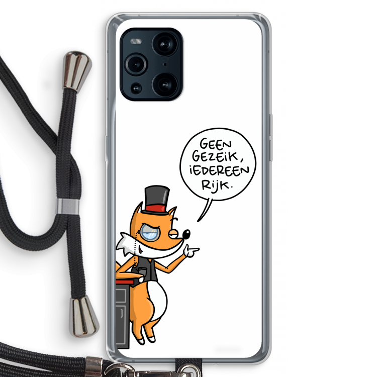 Geen Gezeik: Oppo Find X3 Transparant Hoesje met koord