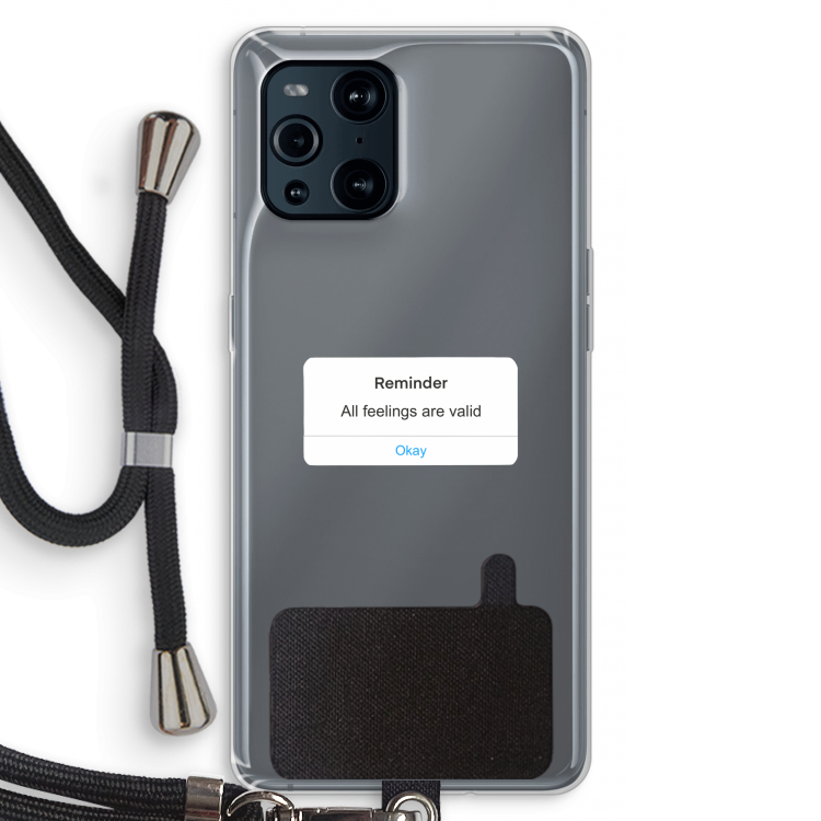Reminder: Oppo Find X3 Transparant Hoesje met koord