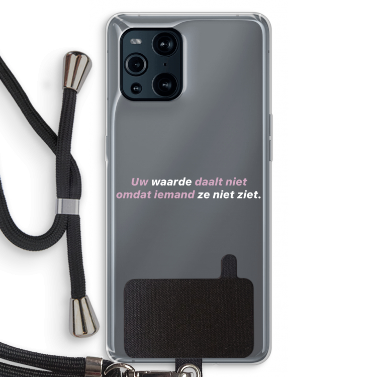 uw waarde daalt niet: Oppo Find X3 Transparant Hoesje met koord